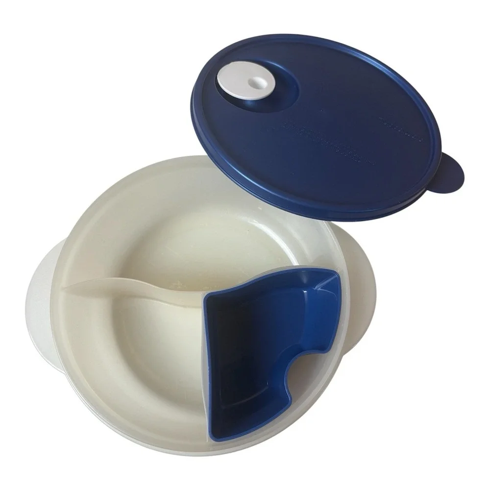 Tupperware Crystal Wave Divided Dish With Lid